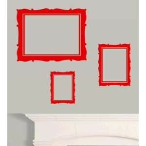  StikEez Red Picture Frames 3 Pack Various Sizes Wall 