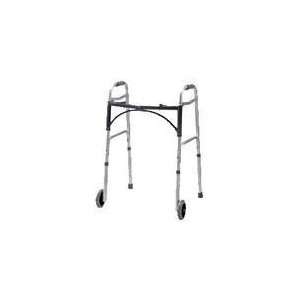 Drive Medical Junior, Deluxe Folding Walker, Two Button with 5 Wheels