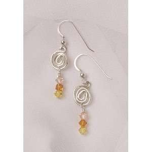   Swarovski Crystal and Sterling Silver Spiral Earrings: Curious Designs