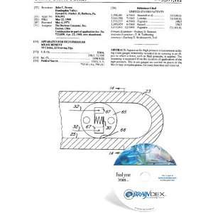   Patent CD for APPARATUS FOR HIGH PRESSURE MEASUREMENT 