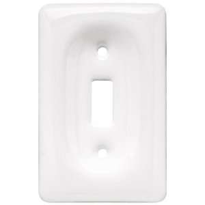   126460 Ceramic Single Switch Wall Plate, White
