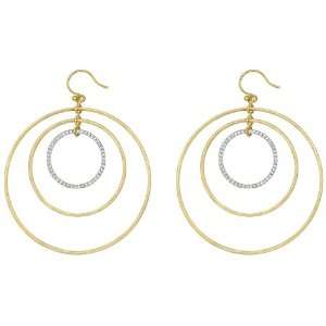   Collection Large Triple Hoop Drop Earrings with Diamond Jewelry