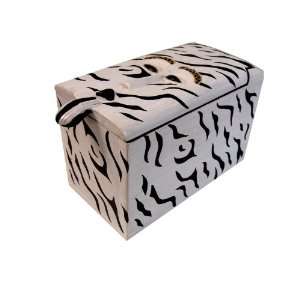 African Zebra Accent Box   Handmade in Ghana 