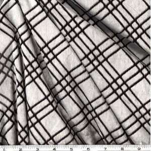  60 Wide Stretch Velvet Burnout Plaid Silver Fabric By 