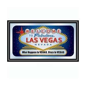    Welcome to Las Vegas Mirror with Wooden Logo 