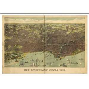  Historic Chicago, Illinois, c. 1893 (L) Panoramic Map 