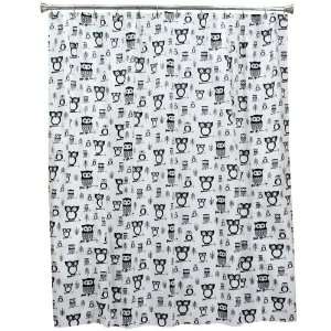   Black Shower Curtain, 72 Inch by 72 Inch, Multicolored