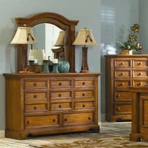  Eagles Nest Triple Dresser and Mirror Set in Distressed 