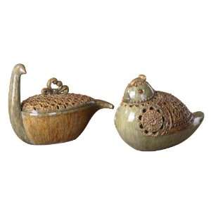 Set of Two Ceramic Nesting Birds:  Home & Kitchen