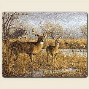  DEER hunting BUCK doe large 15 inch TEMPERED GLASS CUTTING 