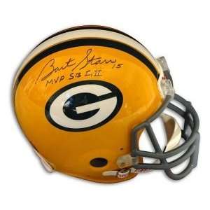 Bart Starr Autographed Helmet   Replica:  Sports & Outdoors