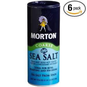 Morton Sea Salt Course, 17.5 Ounce (Pack of 6)  Grocery 