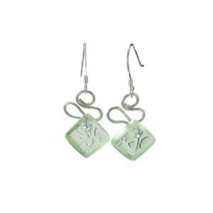   : Green Depression Glass Ribbon Earrings: Bottled Up Designs: Jewelry