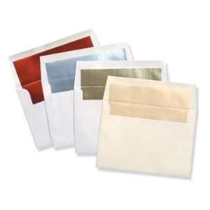 A8 FOIL LINED Envelopes   Brilliant White Envelopes with Silver Foil 