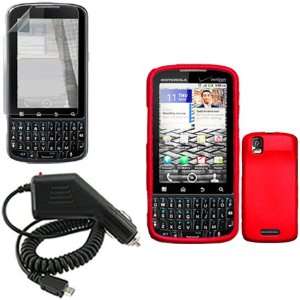 iNcido Brand Motorola Droid PRO XT610 Combo Rubber Red Protective Case 