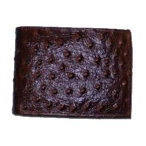  Wallet Ostrich Style Brown Men Leather 