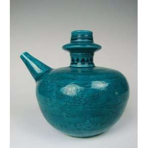  Green Glazed Porcelain Wine Pot, Chinese Antique Porcelain, Pottery 