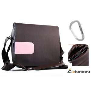  Brown Pink Cross Shoulder Body Laptop Bag for 10 inch HP 