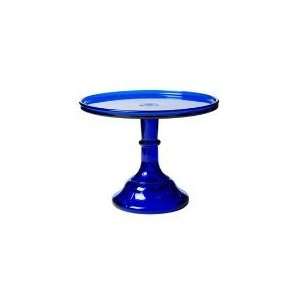  9 Cobalt Blue Glass Bakers Cake Stand Plate Hand Made in 