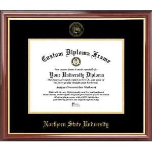 Northern State University Wolves   Embossed Seal   Mahogany Gold Trim 