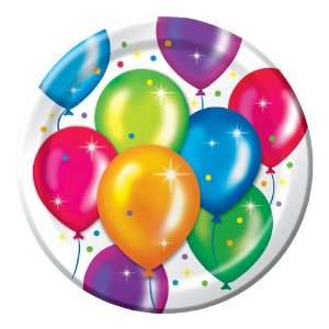  Party Balloons Birthday Paper Luncheon Plates   Bulk Toys 