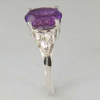 OVAL NATURAL AMETHYST RING .925 SIZE 7 FREE USA SHIP  