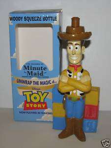 Vintage 1995 Disney Toy Story Woody Squeeze Bottle Toy  