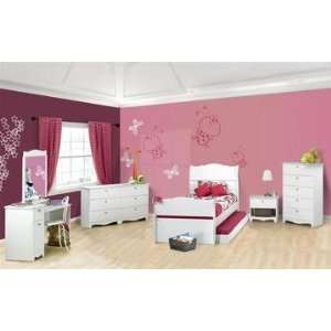  4 PC Dixie White Sleigh Bedroom Set