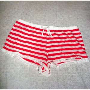   Secret Sleep Short in Red and White Stripes. Size L/G 