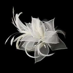  Ivory Bridal Feather Fascinator Jewelry