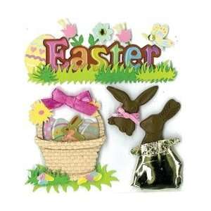   Spring/Easter Stickers Easter Chocolate Bunnies; 3 Items/Order