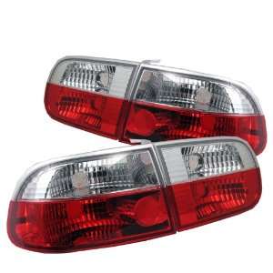    1992 1995 Honda Civic HB Red/Clear SR Tail Lights Automotive