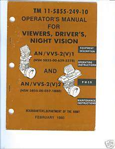 Night Vision,Driver Viewer, AN/VVS 2(V)1, Operators  