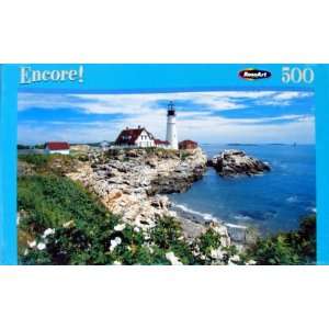    500pc. White Roses at Portland Head, Maine Puzzle Toys & Games