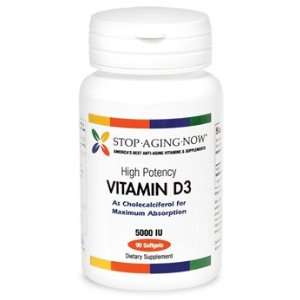  VITAMIN D3 5,000 IU   High Potency  90 Softgels. Made in 