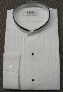 New White Devin Michaels Banded Tuxedo Shirt L 32/33  