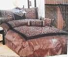   Size Zebra Chocolate Brown/Black Comforter Set Spread Bed In A Bag New