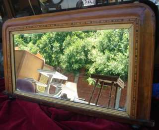 Antique VICTORIAN DRESSING TABLE MIRROR Inlaid Pattern  