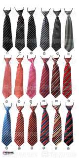   Styles School Boys Childrens Kids Clip On Elastic Tie Necktie  