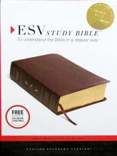 NEW ESV Study Bible Burgundy Genuine Leather 9781433502392  