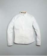 Burberry KIDS white cotton point collar dress shirt style# 318104701
