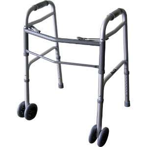   Dual Button Folding Walker With 5 Wheels: Health & Personal Care