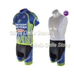  2010 merida blue short sleeve cycling jersey and bib 