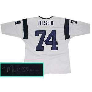  Merlin Olsen Los Angeles Rams Autographed Throwback Jersey 