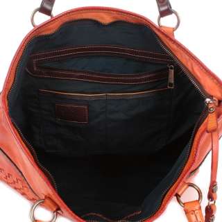 LA MARTINA Woman Shopping Bag POLO CLUB Genuine Orange Leather New 