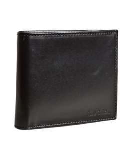 Paul Smith black leather multi stripe lined bi fold wallet   