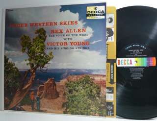 REX ALLEN Under Western Skies/Decca LP Victor Young Cowboy  
