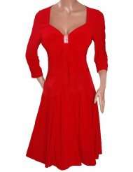   RED 3/4 SLEEVE EMPIRE WAIST COCKTAIL DRESS NEW Plus Size Made in USA