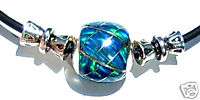 Australian Black Fire Opal Caribbean Blue Necklace 18  