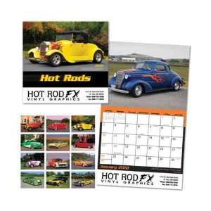   month vehicle calendar features various pictures of hot rod cars